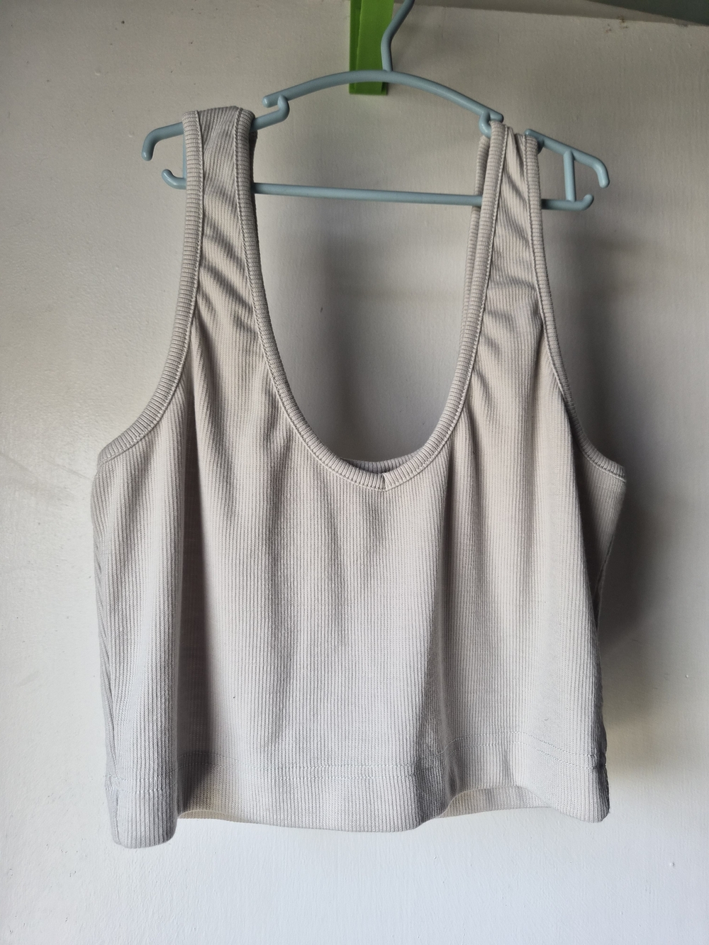Ribbed Scoop Neck Crop Tank